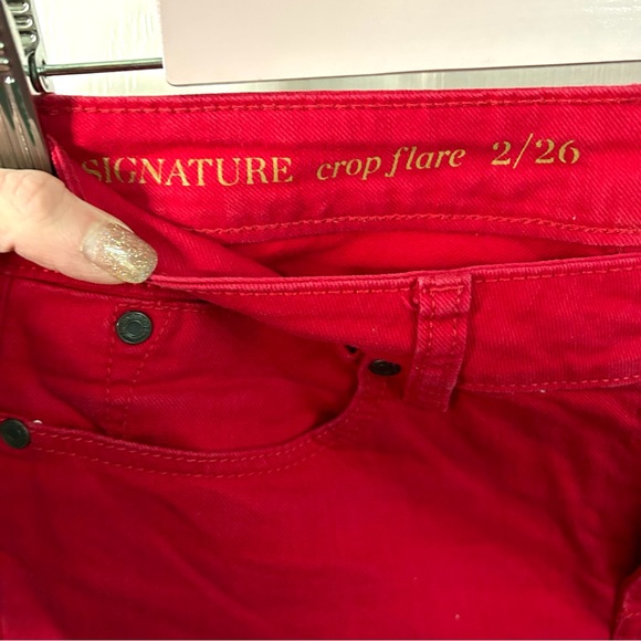 Talbots Red Signature Crop Flare Jeans 26 size 2 - Picture 5 of 5